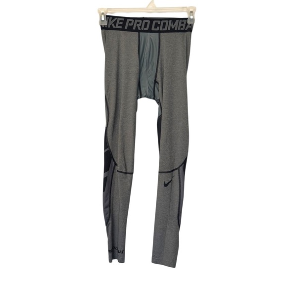Nike Pro Combat Base Layer Training Tights Gray & Black - Picture 1 of 4